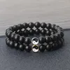 Strand Alliage Tai Chi Gossip Bracelet De Perles Hommes Yinyang Noir Blanc Pierre Naturelle Bracelets Charme Cadeau Pour Ami Couple Prière Bijoux