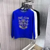 Mäns Pullover Plush Rhinestone Heavy Craft Round Neck Hoodie Långärmad t-shirt Bottom Shirt Top Male Winter Out Wear Clothing