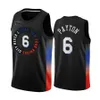 New York''Knicks''Heren Obi Toppin Myles Powell Dennis Smith Jr. Alec Burks RJ Barrett''City''Edition''Zwarte Jersey