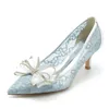 Sandals Wedding Shoes Bridesmaid Dress Bridal Lace Silver Bow High Heels Pointed Small Women's