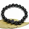 Lien Bracelets Santé Énergie Élastique Nature Magnétique Hématite Bracelet 10MM Perle Ronde Avec Grand Bracelet Croix Pour Hommes Bijoux Cadeau De Fête