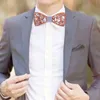 Pescoço gravatas abotoaduras madeira bowtie lenço conjunto masculino gravata de madeira com abotoaduras design floral caixa de madeira moda novidade homens gravatas 231206