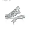 Кольцо-пасьянс из стерлингового серебра S925, японское и корейское легкое роскошное кольцо с инкрустацией цирконом высокого качества, открытое свадебное кольцо YQ231207