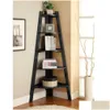 Living Room Furniture 5 Shees Corner Shelf Stand Wood Display Storage Home Tier Expresso325Q Drop Delivery Garden Dhmqd