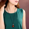 Pendant Necklaces Necklace Red Accessories Female Ceramics Short Spring And Summer Clavicle Chain