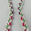 Designer Collection Style Lyxig örhängen Halsband Kvinnlig dam Inlay Red Purple Cubic Zircon Diamond Imitation Ruby Plated Gold Green Beads Chain smyckesuppsättningar