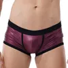 Mutande Uomo Boxer Slip Vita bassa Pantaloncini in ecopelle Sport Costume da bagno Costumi da bagno Rigonfiamento Cintura elastica Intimo