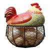 Piatti Portauova in ceramica Cestino in filo di pollo Collezione di frutta Ornamenti per galline Decorazione Stoccaggio da cucina 19 cm x 22 cm