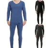 Sous-vêtements thermiques pour hommes, restez élégant et au chaud avec un Johns long de couleur unie, costume à col en V, idéal pour les vacances, à porter au quotidien