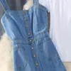 Vestidos casuais mulheres denim vestido senhoras feminino único breasted cinta rasgado vintage