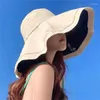 Wide Brim Hats Hat Sunscreen Sun Visor Windproof Beige Fisherman Sunshade Khakis Xiao Xiang Feng Yellow Black