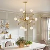 Chandeliers FSS Modern Chandelier Ceiling Lamp Brushed Antique Semi-embedded Gold Lighting Nordic Home Decoration Kitchen Island