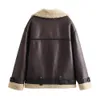 Giacca da donna versatile in pelle sintetica Zach Ailsa da donna con cintura Cappotto in lana di agnello spessa Pelliccia invernale 1 pezzo 2023 231206