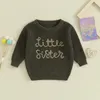 Down Coat Baby Girl Christmas Sweaters Cute Long Sleeve Letter Embroidery Knit Pullover Infant Tops 231207