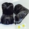 Slippels vrouwen pluche warme winter slippers schattige creatieve beer klauw meisjes huis paar indoor harige katoenen laarzen vrouwelijke bont dia's schoenen 231207