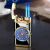 2022 Nieuwe rocker horloge metaal ongebruikelijk geen gas aansteker jet butane fakkel winddichte sigaretten gadgets