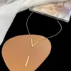 Pendant Necklaces V-shaped Sexy Clavicle Necklace Gold Colour Choker For Women 2023 Fashion Jewelry Party Gifts