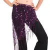 Scene Wear Women Belly Dance Costume Triangle Belts paljetter Tassel Hip Scarves