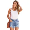 Jeans de mujer lavados europeos y americanos cintura media casual color sólido usado