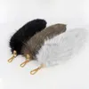 Plush Faux Fur Key Chain Fluffy Pompoms Fox Tail Tassel Keyring Cute Bag Pendant Accessories Women Men Car Key Holder Gifts