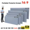 Projectieschermen 60 70 80 100 120 inch HD-projectiescherm 16 9 Frameloos videoprojectiescherm Opvouwbaar aan de muur gemonteerd voor thuiskantoor Grijs scherm 231206