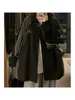 レディースジャケット2024黒ジャケットの服アウターコントラスト色の風邪のファッションストリートウェアY2Kアメリカン冬の女性コート