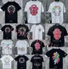 Erkek Tişörtleri 2023 Tasarımcı Klasik Kromlar Mens Yaz Ch Marka Top T-Shirts Beyaz Kısa Kısa Kısa Kabartmalı Mektup Kalp At Nalı Sanskrit Çapraz Desen Tees S-XL A20E