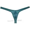 Uomo filato di vetro trasparente perizoma custodia rigonfia mini bikini perizoma intimo T-back trasparente tanga perizoma elastico lucido sospensori