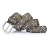 Cinture Moda Rivetto da donna Stile Punk Rock Cintura maschile per Lady PU Pelle Paillettes Fibbia in metallo Larga stella perlina 231206
