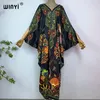 Costumi da bagno da donna WINYI 2023 Stampa Estate Sensazione di seta Abito Elegante Abaya musulmano Lady Beach Cover Up Casual Beachwear Moda Caftano