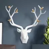 Nyhetsartiklar harts 3D Big Deer Head Home Decor för väggstaty Dekoration Tillbehör Abstract SCPTURE Modern Animal Room T200331 DRO DHYVR