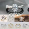 Bague de mariage Halo personnalisée, personnalisation d'usine professionnelle 10k 14k 18k, bagues de fiançailles Moissanite D/vvs1