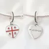 Lösa ädelstenar 925 Sterling Silver Georgia Flag Pendant Peads Fit Original Charms Armband Jewerly Accessories