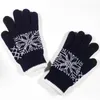 Winterhandschuhe, Schneeflocken-Split-Finger-Touchscreen-Handschuhe, gestrickte warme Outdoor-Radsport-Warmhandschuhe