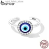 Solitaire Ring Bamoer 925 Sterling Silver Adjustable Resin Devil Eye Open Ring for Women Original Design Band Ring Fine Jewelry Wedding Gift YQ231207