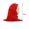 Этническая одежда Мусульманские дети Хиджаб для девочек Рамадан Цельный шарф Амира Мгновенный шарф Исламская шапка Шляпа Детская головная повязка Молитвенный тюрбан Шаль Платок