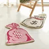 Carpets Purse Shaped Rug Soft Fur Area Rugs Girl Makeover Carpet Bedside Bedroom Home Living Room Floor Dollar Money Bag Decoration 231207