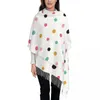 Scarves Colorful Polka Dots Abstract Multicolored Shawl Wraps For Women Winter Warm Large Soft Scarf Pashmina Tassel