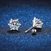 0,3 ct / 0,5 ct 1,0 ct 2,0 ct schroef terug S925 zilveren 6-polige witgouden Moissanite diamanten oorbellen