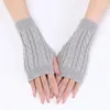 Наколенники, зимние теплые длинные перчатки без пальцев, женские вязаные теплые перчатки с рукавами для девочек, мягкие перчатки унисекс в стиле панк Y2K, готические перчатки