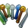 Narguilés colorés Great Pyrex 4 '' Tuyau de brûleur à mazout Tuyaux à ongles en verre de couleur épaisse pour bang à eau en verre