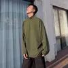 Men's T Shirts Winter Half Turtleneck Solid Long-sleeved T-shirt Plus Velvet Chic Couple Student Causal Bottoming Male Clothes