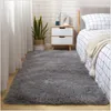 Mattor tjock fluffig för vardagsrum Dekor Bedside Rug Warm Plush Floor Mats Childrens Spela Silky Furry Carpet Gray 231207