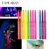 Combinaison ombre à paupières/liner Handaiyan 12 couleurs UV néon Eyeliner Gel crayon peinture pour le visage Pigment imperméable Eye Liner Halloween cosmétique 231207