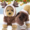 Vestuário para cães moda outono inverno bonito elk forma jaquetas botão de quatro pernas velo pet hoodies para pequenos cães médios teddy chihuahua