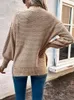 Suéteres femininos em roupas europeias e americanas outono inverno mulheres tops lanterna capa pulôver para moda 2023