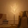 Decorações de Natal LED Luzes de Árvore Luzes de Fio de Cobre Brilhante Lâmpada de Modelagem Ambiental Natal Birch Whitr Árvore Decoração de Quarto de Casa Lanterna Remota 231207