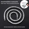 Chokers Real Tennis Necklace Bracelet For Women Men 925 Sterling Silver 3/4/5mm Full Diamonds With GRA Hiphop Party Jewelry 231204