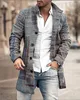 Vestes pour hommes automne/hiver col montant en laine manteau mi-long élégant bouton à manches longues hommes bureau veste d'affaires