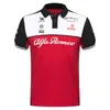 Camisetas masculinas ao ar livre 22 novo terno de corrida f1 zhou guanyu mesma camisa polo alfa romeo equipe manga curta verão masculino 0hko